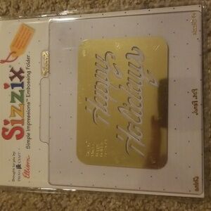 Sizzix Simple Impressions Embossing Folder Phrases, Happy Holidays.